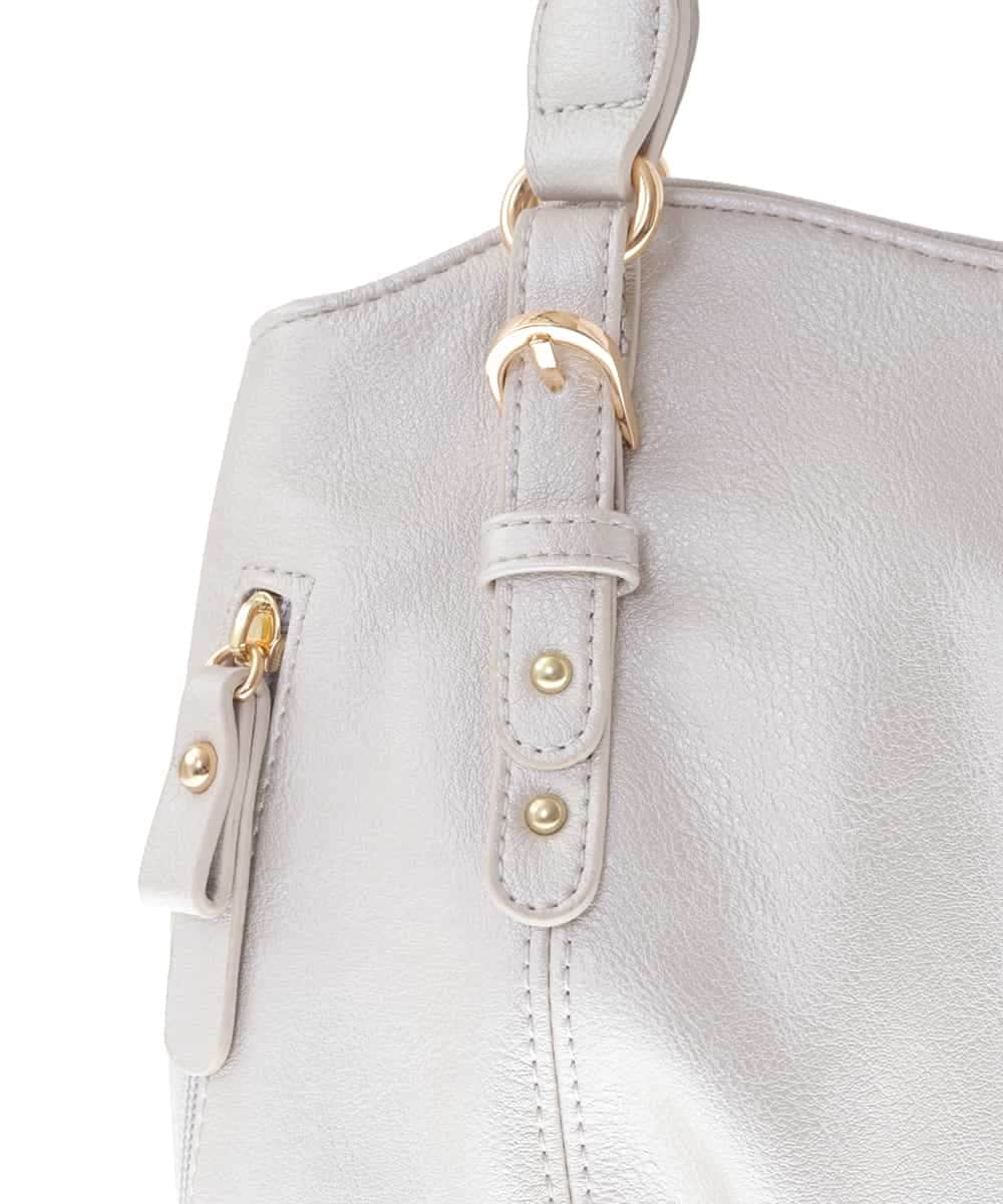 BKCGV04140 MK MICHEL KLEIN BAG(MK ミッシェルクラン バッグ) [2WAY]ベルトアクセントラウンドトートバッグ シャンパンピンク