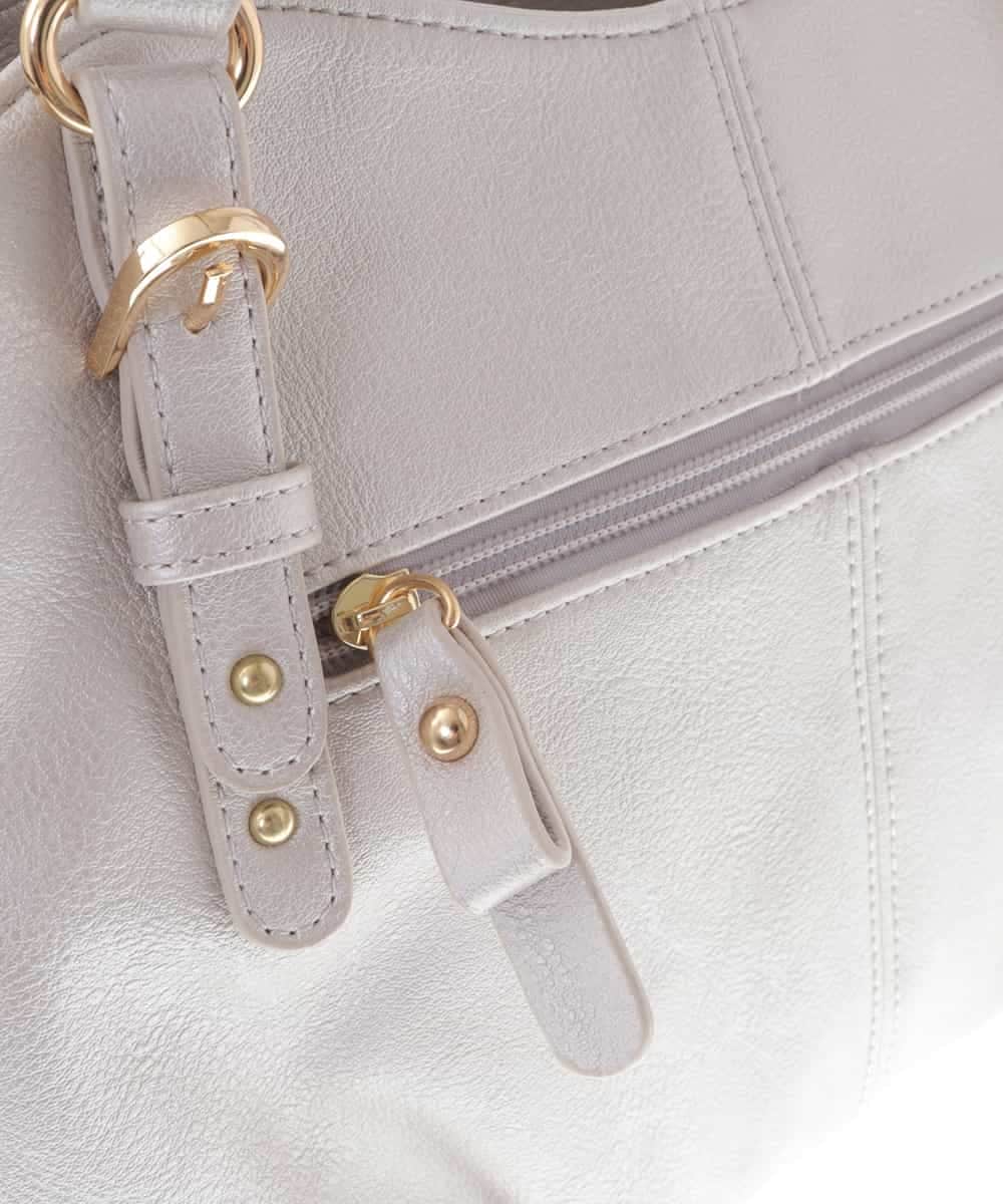 BKCGV04140 MK MICHEL KLEIN BAG(MK ミッシェルクラン バッグ) [2WAY]ベルトアクセントラウンドトートバッグ シャンパンピンク