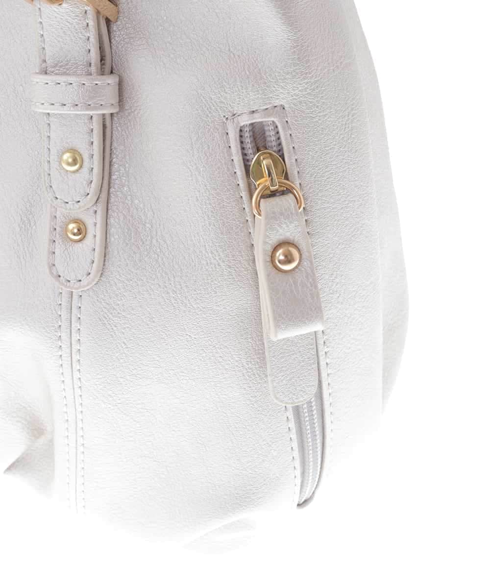 BKCGV04140 MK MICHEL KLEIN BAG(MK ミッシェルクラン バッグ) [2WAY]ベルトアクセントラウンドトートバッグ シャンパンピンク