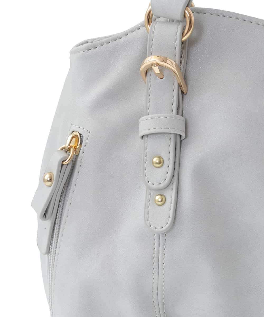 BKCGV04140 MK MICHEL KLEIN BAG(MK ミッシェルクラン バッグ) [2WAY]ベルトアクセントラウンドトートバッグ シャンパンピンク