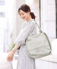 BKCGV26160 MK MICHEL KLEIN BAG(MK ミッシェルクラン バッグ) [2WAY/A4サイズ対応]パンチングデザイン変形トートバッグ グリーン