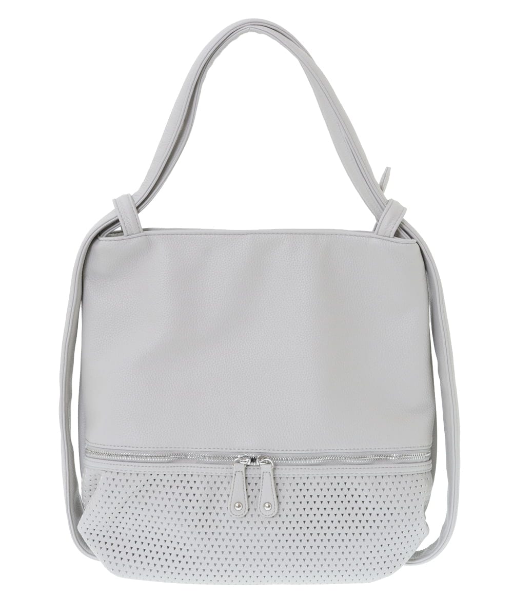 BKCGV26160 MK MICHEL KLEIN BAG(MK ミッシェルクラン バッグ) [2WAY/A4サイズ対応]パンチングデザイン変形トートバッグ グリーン