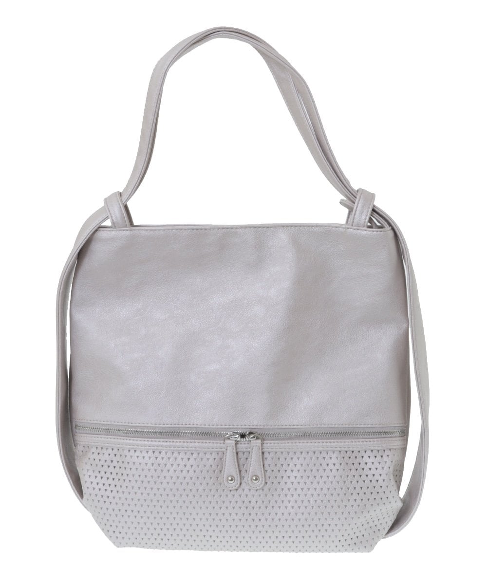 BKCGV26160 MK MICHEL KLEIN BAG(MK ミッシェルクラン バッグ) [2WAY/A4サイズ対応]パンチングデザイン変形トートバッグ グリーン