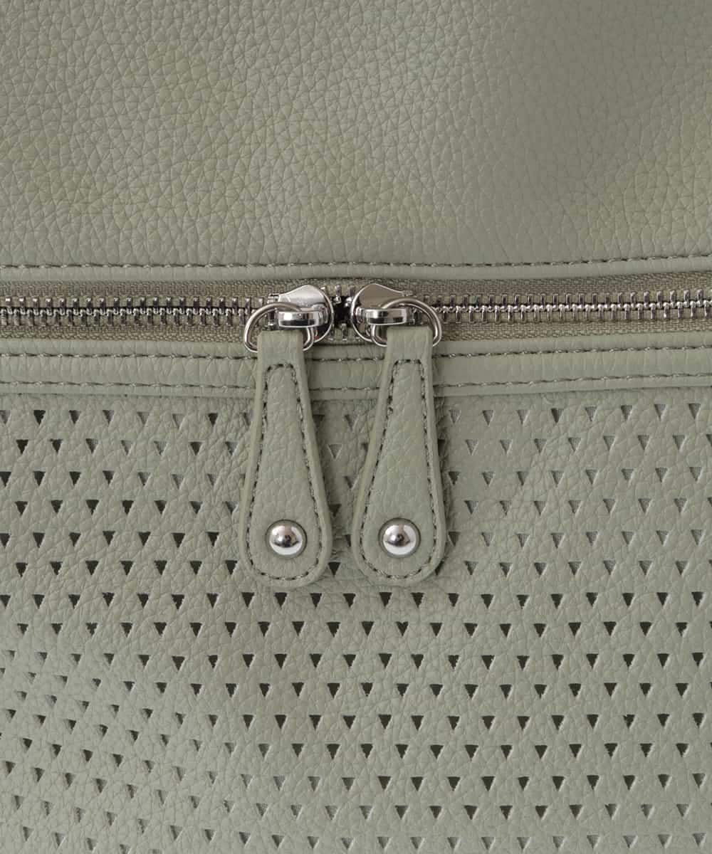BKCGV26160 MK MICHEL KLEIN BAG(MK ミッシェルクラン バッグ) [2WAY/A4サイズ対応]パンチングデザイン変形トートバッグ グリーン
