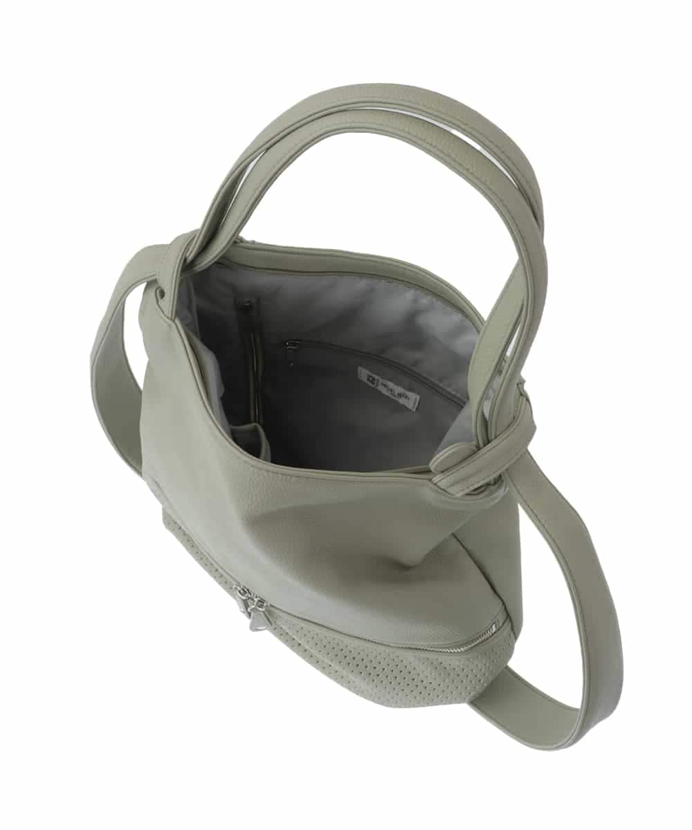 BKCGV26160 MK MICHEL KLEIN BAG(MK ミッシェルクラン バッグ) [2WAY/A4サイズ対応]パンチングデザイン変形トートバッグ グリーン