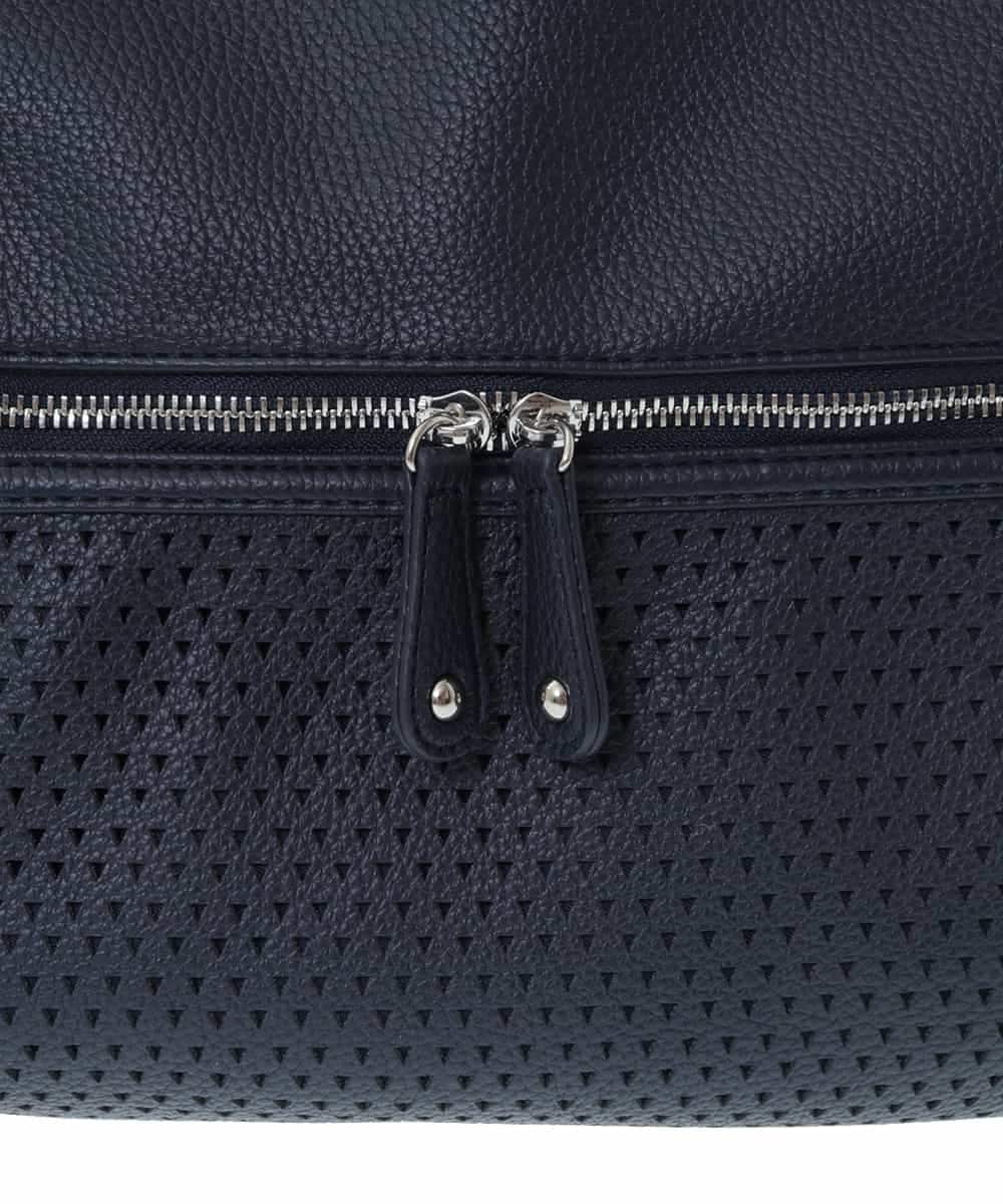 BKCGV26160 MK MICHEL KLEIN BAG(MK ミッシェルクラン バッグ) [2WAY/A4サイズ対応]パンチングデザイン変形トートバッグ ネイビー