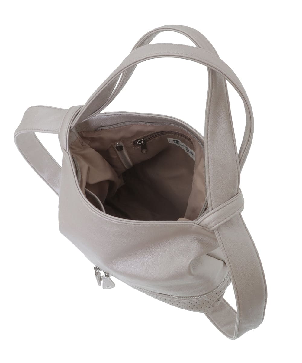 BKCGV28150 MK MICHEL KLEIN BAG(MK ミッシェルクラン バッグ) [2WAY/人気の定番BAG]パンチングデザイン変形ミニトートバッグ アイボリー