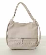 BKCGV28150 MK MICHEL KLEIN BAG(MK ミッシェルクラン バッグ) [2WAY/人気の定番BAG]パンチングデザイン変形ミニトートバッグ アイボリー