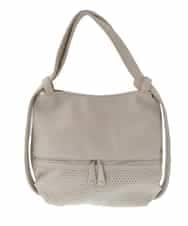 BKCGV28150 MK MICHEL KLEIN BAG(MK ミッシェルクラン バッグ) [2WAY/人気の定番BAG]パンチングデザイン変形ミニトートバッグ アイボリー