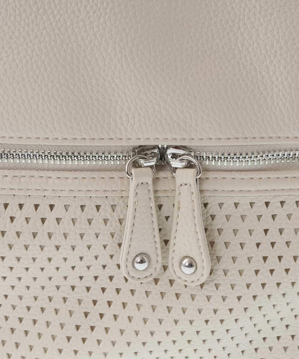 BKCGV28150 MK MICHEL KLEIN BAG(MK ミッシェルクラン バッグ) [2WAY/人気の定番BAG]パンチングデザイン変形ミニトートバッグ アイボリー