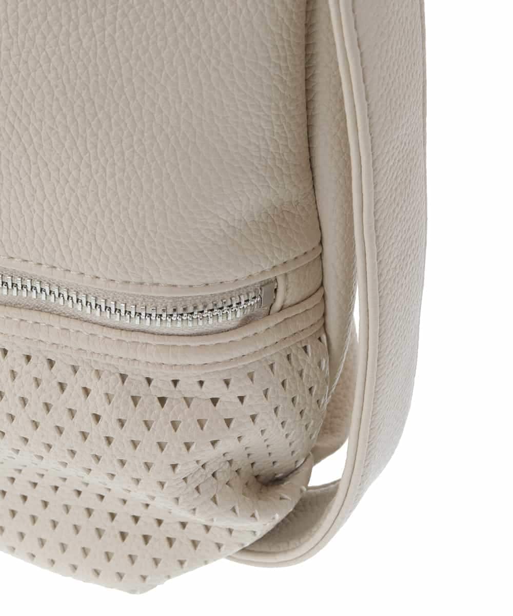 BKCGV28150 MK MICHEL KLEIN BAG(MK ミッシェルクラン バッグ) [2WAY/人気の定番BAG]パンチングデザイン変形ミニトートバッグ アイボリー