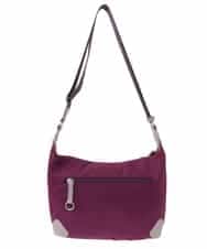 BKRAA81130 MK MICHEL KLEIN BAG(MK ミッシェルクラン バッグ) [撥水/500g以下の軽量]レザーポイントナイロンショルダーバッグ パープル×ベージュ