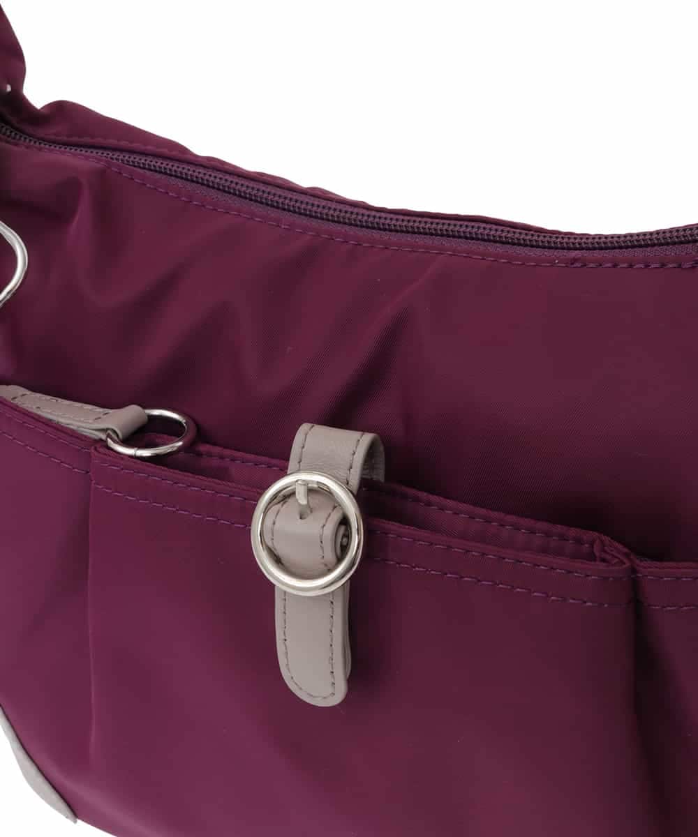 BKRAA81130 MK MICHEL KLEIN BAG(MK ミッシェルクラン バッグ) [撥水/500g以下の軽量]レザーポイントナイロンショルダーバッグ パープル×ベージュ