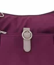BKRAA81130 MK MICHEL KLEIN BAG(MK ミッシェルクラン バッグ) [撥水/500g以下の軽量]レザーポイントナイロンショルダーバッグ パープル×ベージュ
