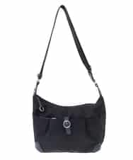 BKRAA81130 MK MICHEL KLEIN BAG(MK ミッシェルクラン バッグ) [撥水/500g以下の軽量]レザーポイントナイロンショルダーバッグ ブラック×ネイビー