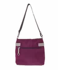 BKRAA90140 MK MICHEL KLEIN BAG(MK ミッシェルクラン バッグ) [撥水/500g以下の軽量]アクセントレザースクエアショルダーバッグ パープル×ベージュ