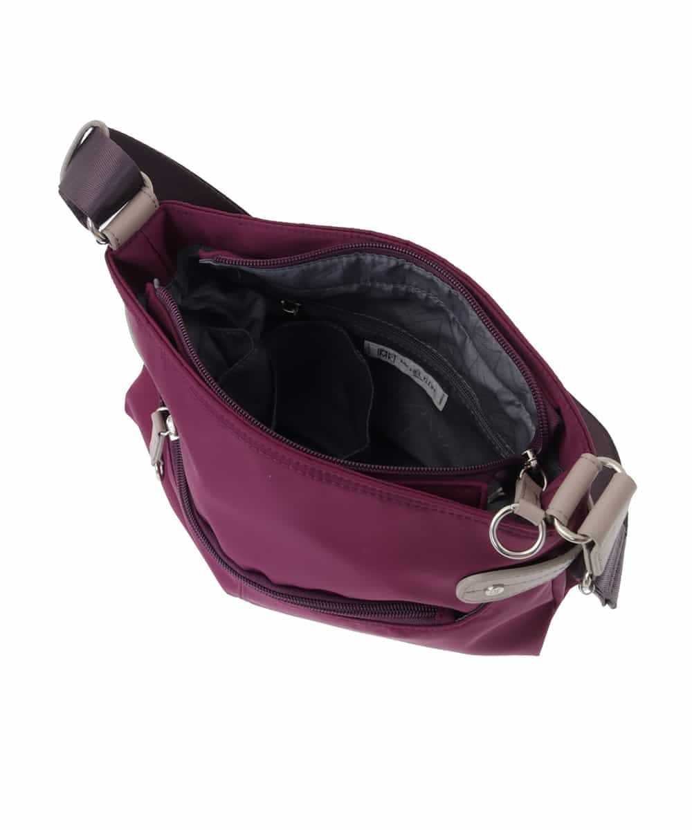 BKRAA90140 MK MICHEL KLEIN BAG(MK ミッシェルクラン バッグ) [撥水/500g以下の軽量]アクセントレザースクエアショルダーバッグ パープル×ベージュ