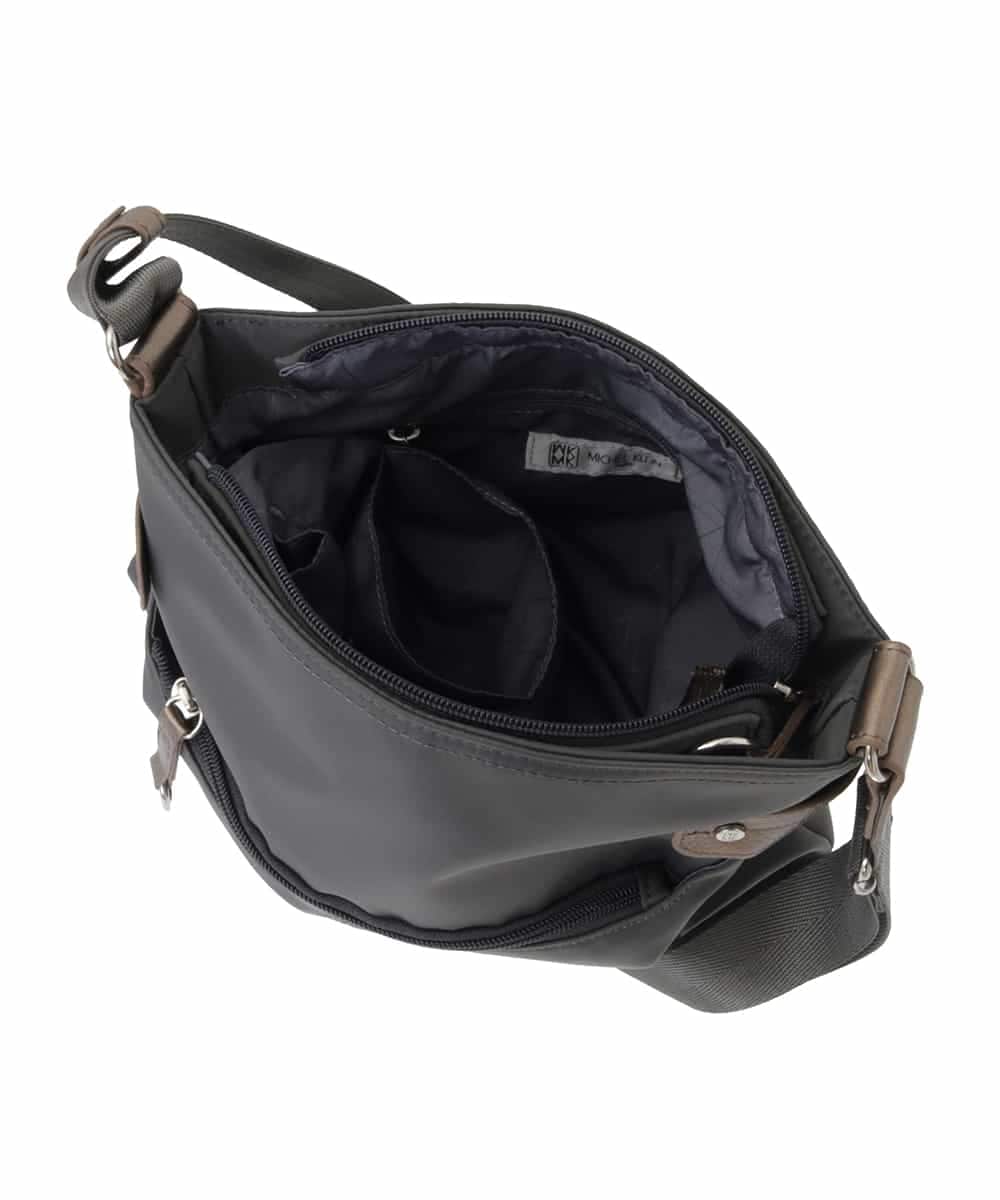 BKRAA90140 MK MICHEL KLEIN BAG(MK ミッシェルクラン バッグ) [撥水/500g以下の軽量]アクセントレザースクエアショルダーバッグ パープル×ベージュ