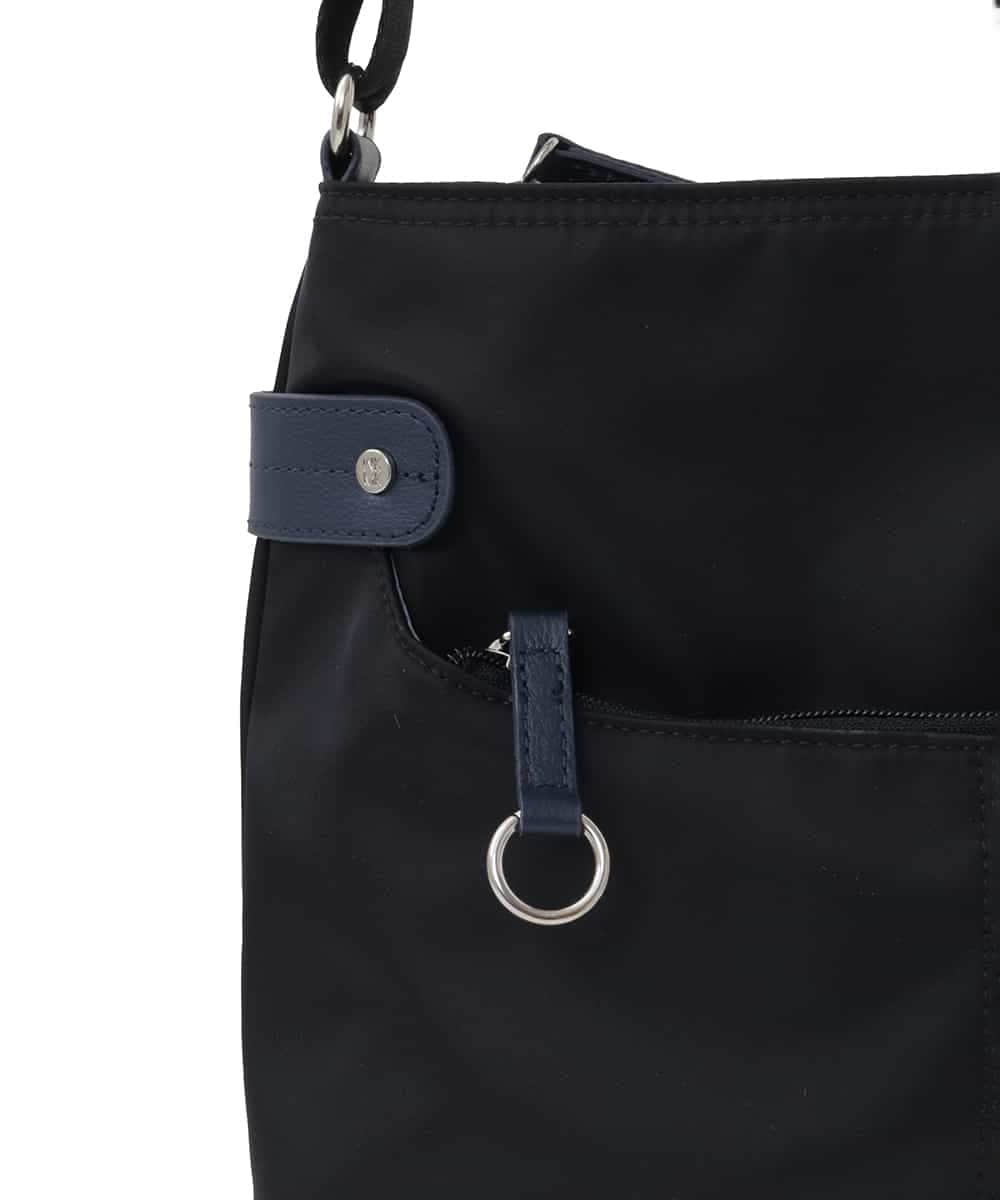 BKRAA90140 MK MICHEL KLEIN BAG(MK ミッシェルクラン バッグ) [撥水/500g以下の軽量]アクセントレザースクエアショルダーバッグ パープル×ベージュ