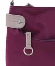 BKRAA91135 MK MICHEL KLEIN BAG(MK ミッシェルクラン バッグ) [撥水/500g以下の軽量]アクセントレザーコンパクトショルダーバッグ パープル×ベージュ