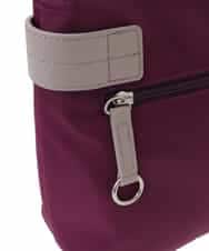 BKRAA91135 MK MICHEL KLEIN BAG(MK ミッシェルクラン バッグ) [撥水/500g以下の軽量]アクセントレザーコンパクトショルダーバッグ パープル×ベージュ