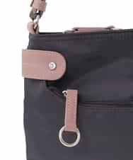 BKRAA91135 MK MICHEL KLEIN BAG(MK ミッシェルクラン バッグ) [撥水/500g以下の軽量]アクセントレザーコンパクトショルダーバッグ パープル×ベージュ