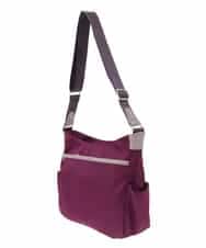 BKRAA94150 MK MICHEL KLEIN BAG(MK ミッシェルクラン バッグ) [撥水/500g以下の軽量]アクセントレザーショルダーバッグ パープル×ベージュ
