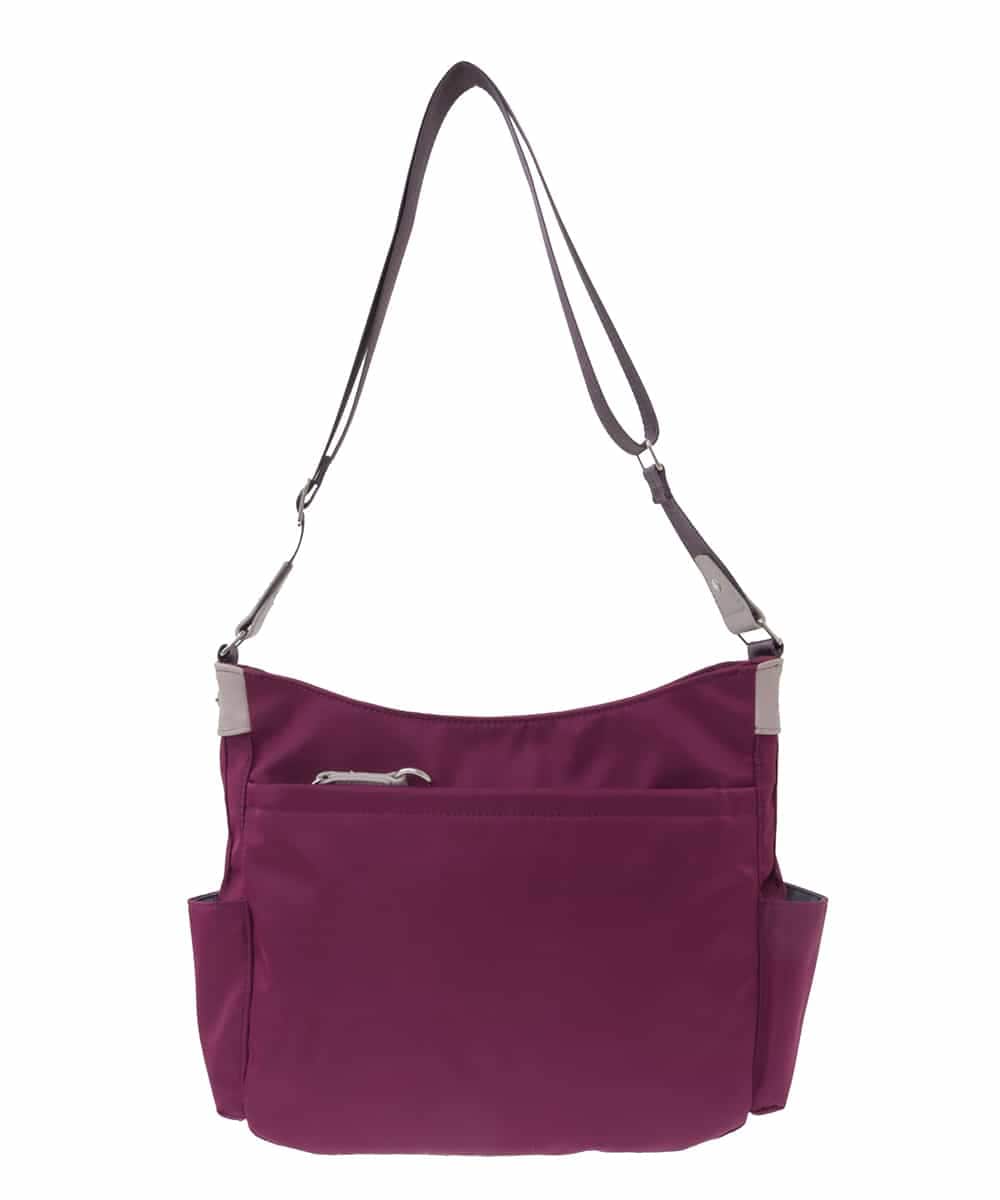BKRAA94150 MK MICHEL KLEIN BAG(MK ミッシェルクラン バッグ) [撥水/500g以下の軽量]アクセントレザーショルダーバッグ パープル×ベージュ