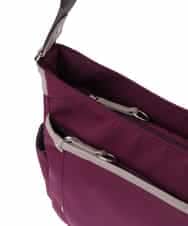 BKRAA94150 MK MICHEL KLEIN BAG(MK ミッシェルクラン バッグ) [撥水/500g以下の軽量]アクセントレザーショルダーバッグ パープル×ベージュ