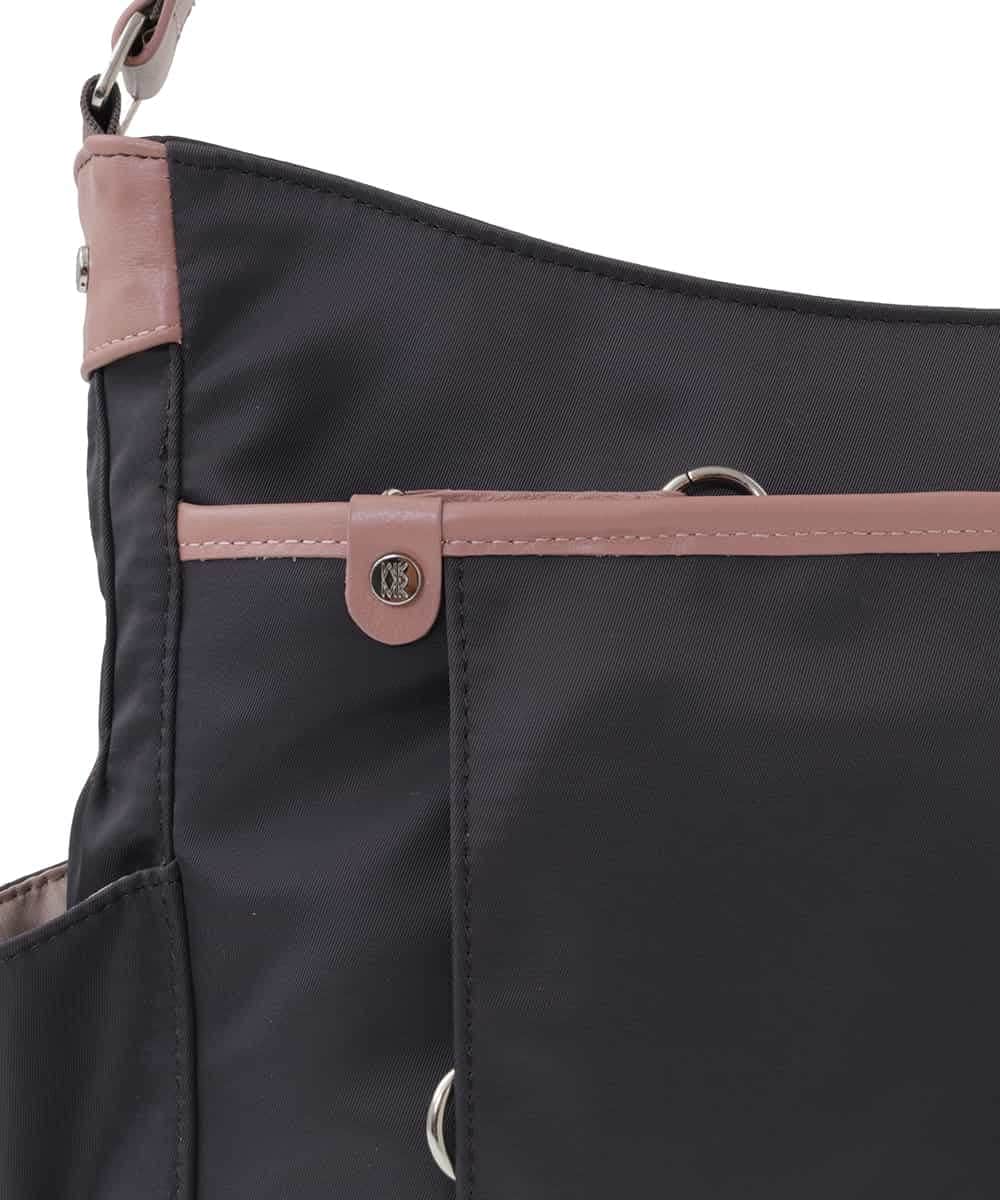 BKRAA94150 MK MICHEL KLEIN BAG(MK ミッシェルクラン バッグ) [撥水/500g以下の軽量]アクセントレザーショルダーバッグ パープル×ベージュ