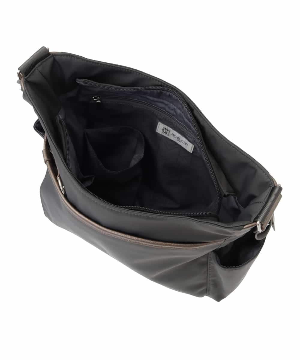 BKRAA94150 MK MICHEL KLEIN BAG(MK ミッシェルクラン バッグ) [撥水/500g以下の軽量]アクセントレザーショルダーバッグ パープル×ベージュ