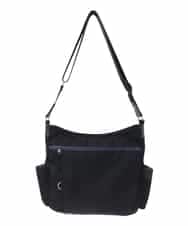 BKRAA94150 MK MICHEL KLEIN BAG(MK ミッシェルクラン バッグ) [撥水/500g以下の軽量]アクセントレザーショルダーバッグ ブラック×ネイビー