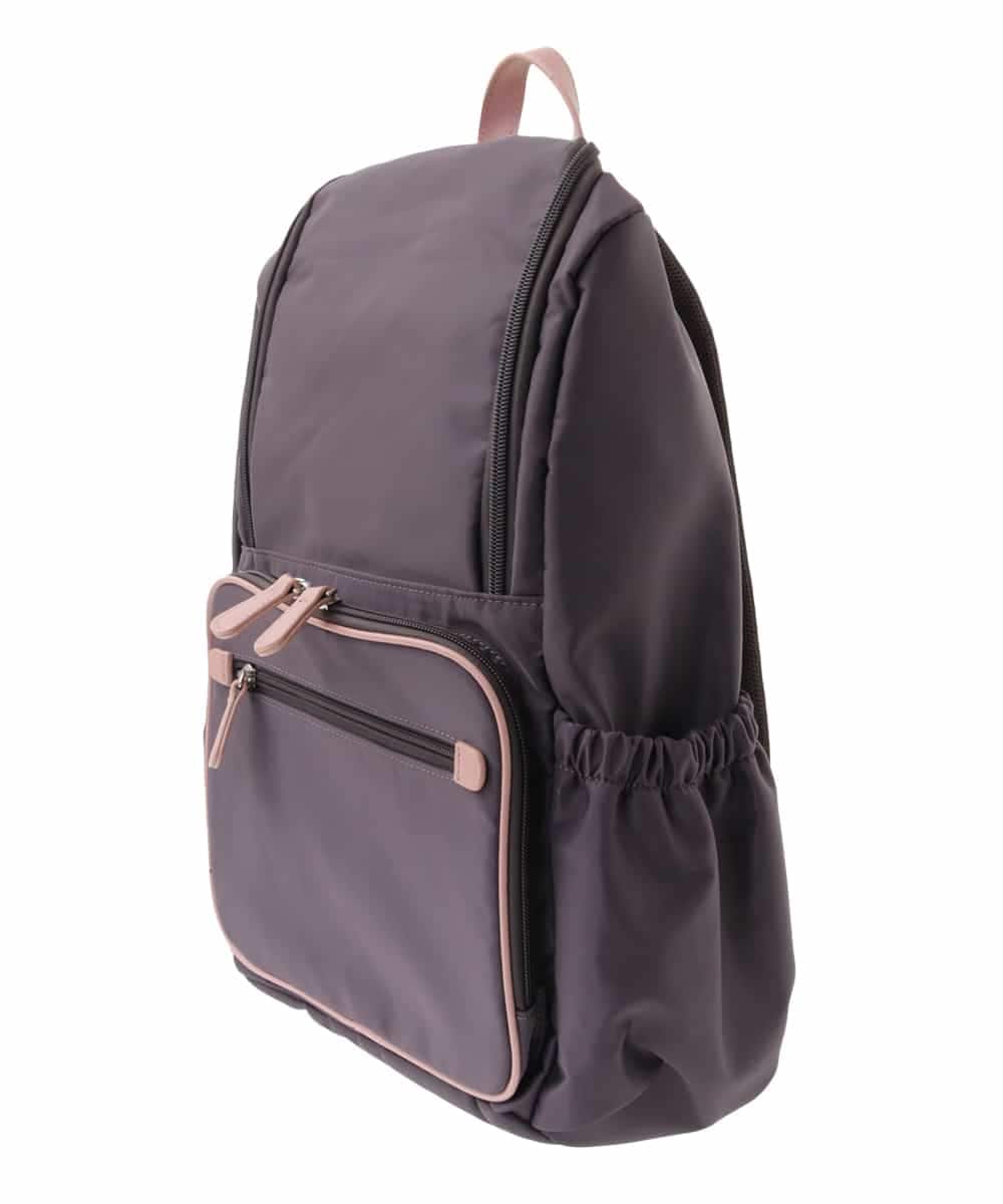 BKRAA96170 MK MICHEL KLEIN BAG(MK ミッシェルクラン バッグ) [撥水加工]スクエアデザインバックパック ブラウン×ピンク