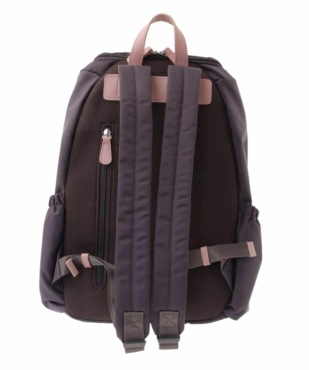 BKRAA96170 MK MICHEL KLEIN BAG(MK ミッシェルクラン バッグ) [撥水加工]スクエアデザインバックパック ブラウン×ピンク