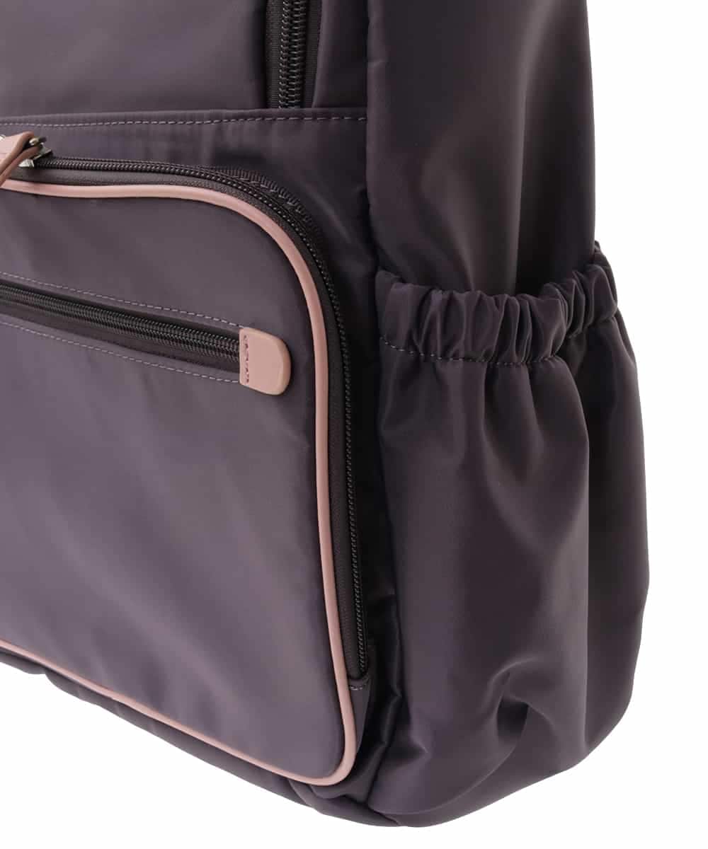 BKRAA96170 MK MICHEL KLEIN BAG(MK ミッシェルクラン バッグ) [撥水加工]スクエアデザインバックパック ブラウン×ピンク