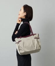 BKRAD31180 MK MICHEL KLEIN BAG(MK ミッシェルクラン バッグ) [撥水/2WAY]サイドポケットパイピングバッグ グレージュ×パープル