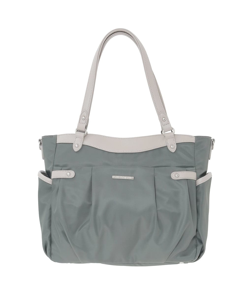 BKRAD31180 MK MICHEL KLEIN BAG(MK ミッシェルクラン バッグ) [撥水/2WAY/A4収納可]サイドポケットパイピングバッグ グレージュ×パープル