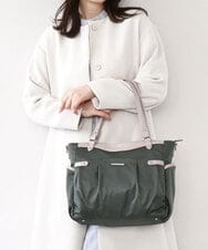 BKRAD31180 MK MICHEL KLEIN BAG(MK ミッシェルクラン バッグ) [撥水/2WAY/A4収納可]サイドポケットパイピングバッグ グレー×ベージュ