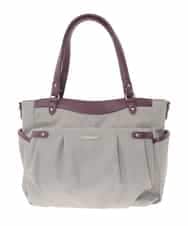 BKRAD31180 MK MICHEL KLEIN BAG(MK ミッシェルクラン バッグ) [撥水/2WAY]サイドポケットパイピングバッグ ベージュ×レッド
