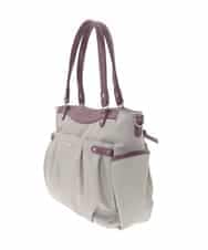 BKRAD31180 MK MICHEL KLEIN BAG(MK ミッシェルクラン バッグ) [撥水/2WAY]サイドポケットパイピングバッグ ベージュ×レッド