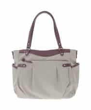 BKRAD31180 MK MICHEL KLEIN BAG(MK ミッシェルクラン バッグ) [撥水/2WAY]サイドポケットパイピングバッグ ベージュ×レッド