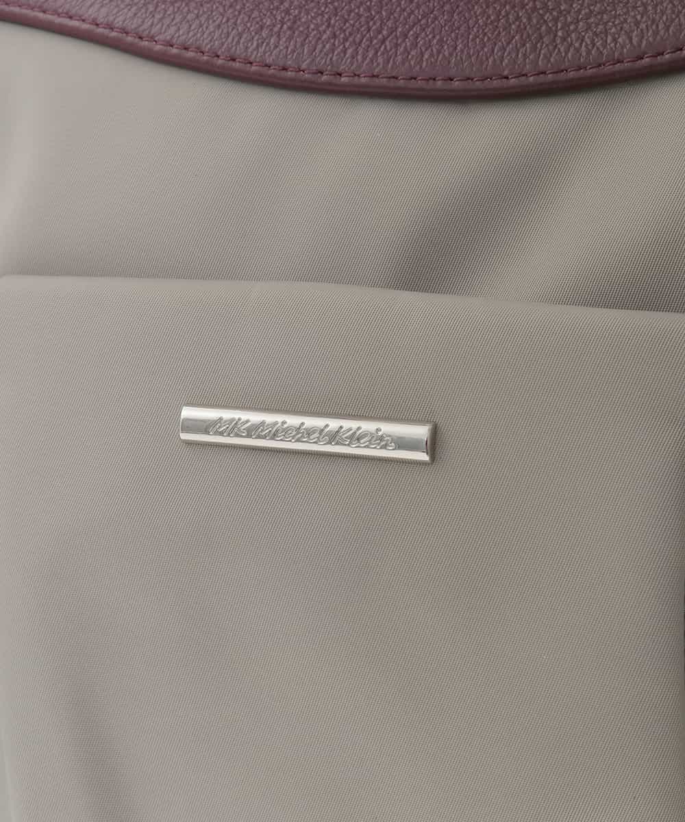BKRAD31180 MK MICHEL KLEIN BAG(MK ミッシェルクラン バッグ) [撥水/2WAY]サイドポケットパイピングバッグ ベージュ×レッド