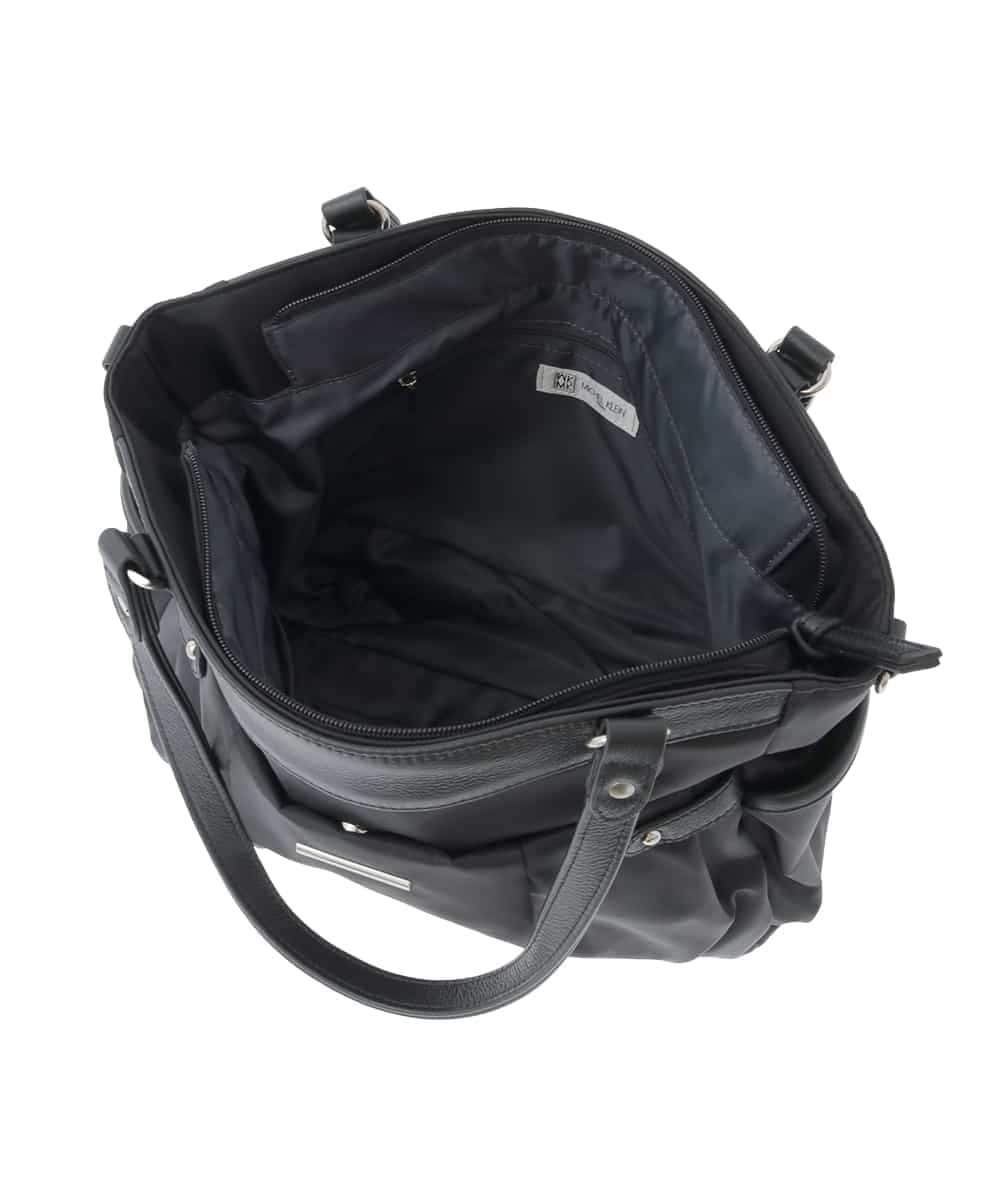 BKRAD31180 MK MICHEL KLEIN BAG(MK ミッシェルクラン バッグ) [撥水/2WAY]サイドポケットパイピングバッグ グレージュ×パープル