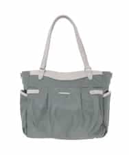 BKRAD31180 MK MICHEL KLEIN BAG(MK ミッシェルクラン バッグ) [撥水/2WAY]サイドポケットパイピングバッグ グレー×ベージュ