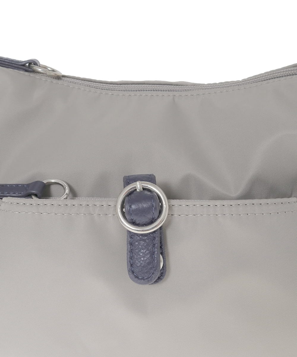 BKRAD81140 MK MICHEL KLEIN BAG(MK ミッシェルクラン バッグ) [撥水/500g以下の軽量]レザーポイントナイロンショルダーバッグ ブラウン×ピンク