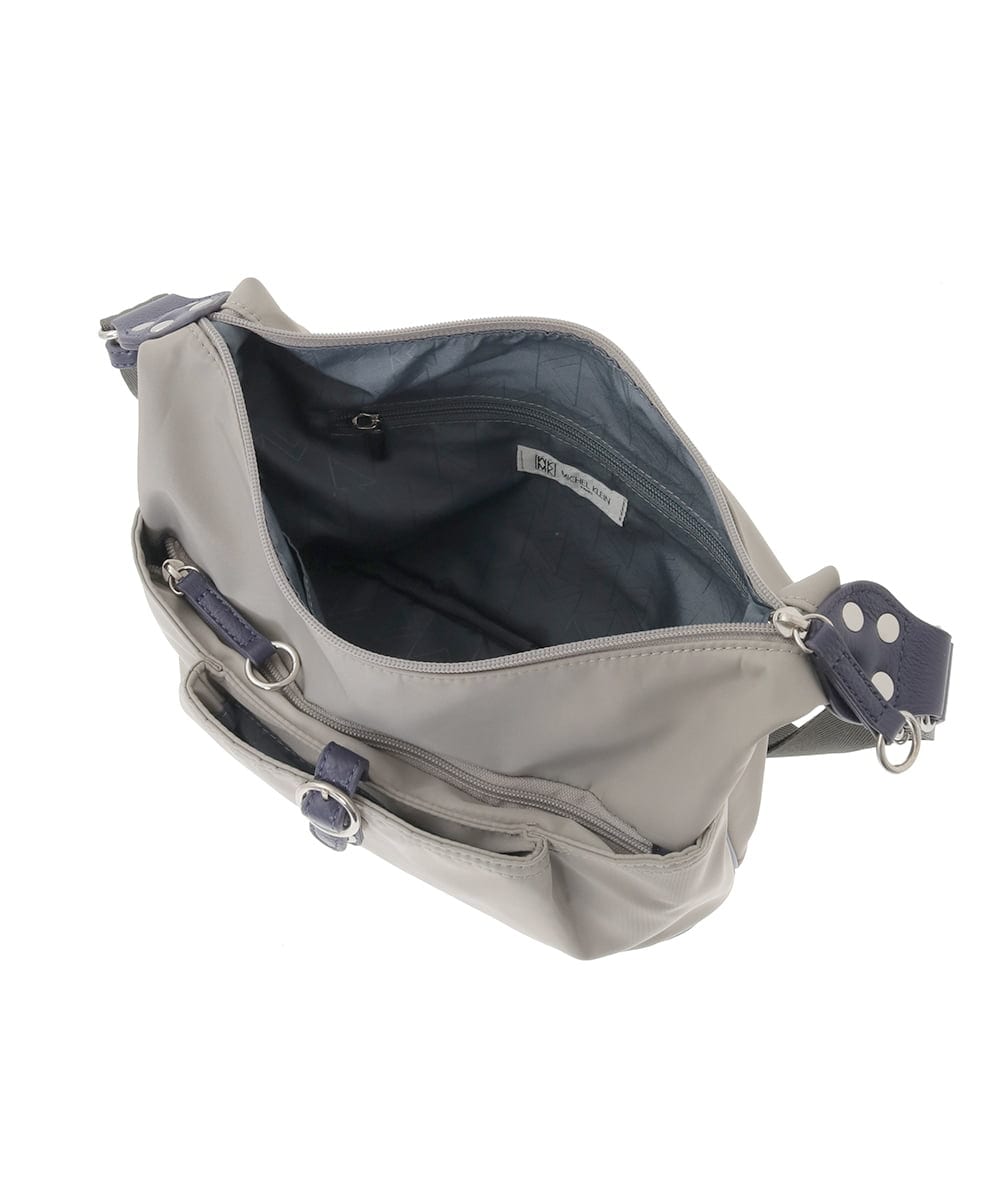 BKRAD81140 MK MICHEL KLEIN BAG(MK ミッシェルクラン バッグ) [撥水/500g以下の軽量]レザーポイントナイロンショルダーバッグ ブラウン×ピンク