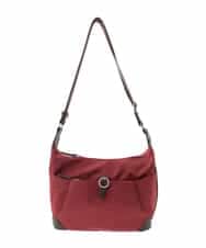 BKRAD81140 MK MICHEL KLEIN BAG(MK ミッシェルクラン バッグ) [撥水/500g以下の軽量]レザーポイントナイロンショルダーバッグ レッド×ブラウン