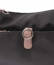 BKRAD81140 MK MICHEL KLEIN BAG(MK ミッシェルクラン バッグ) [撥水/500g以下の軽量]レザーポイントナイロンショルダーバッグ ブラウン×ピンク