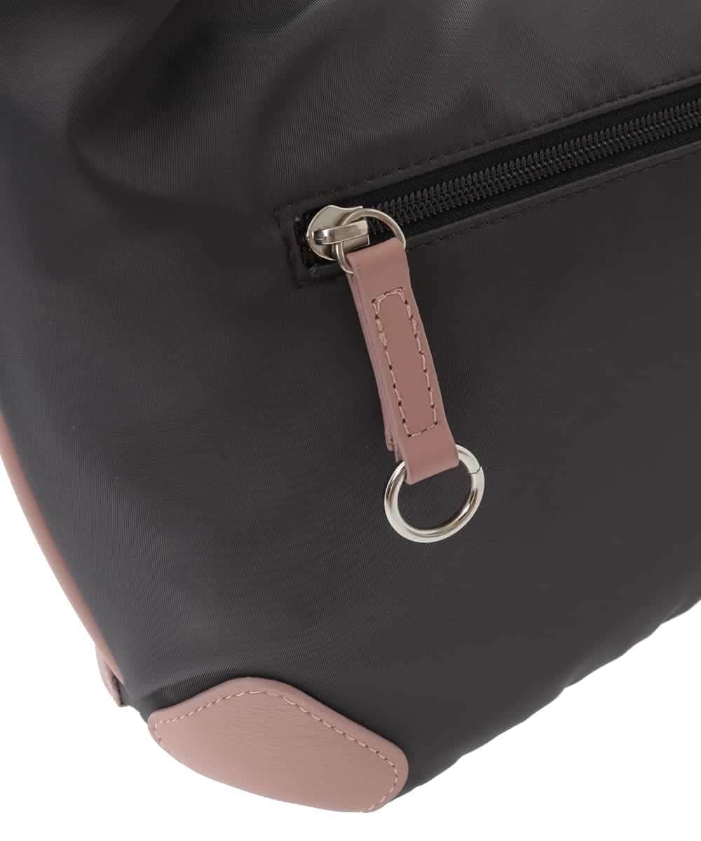 BKRAD81140 MK MICHEL KLEIN BAG(MK ミッシェルクラン バッグ) [撥水/500g以下の軽量]レザーポイントナイロンショルダーバッグ ブラウン×ピンク