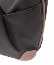 BKRAD81140 MK MICHEL KLEIN BAG(MK ミッシェルクラン バッグ) [撥水/500g以下の軽量]レザーポイントナイロンショルダーバッグ ブラウン×ピンク